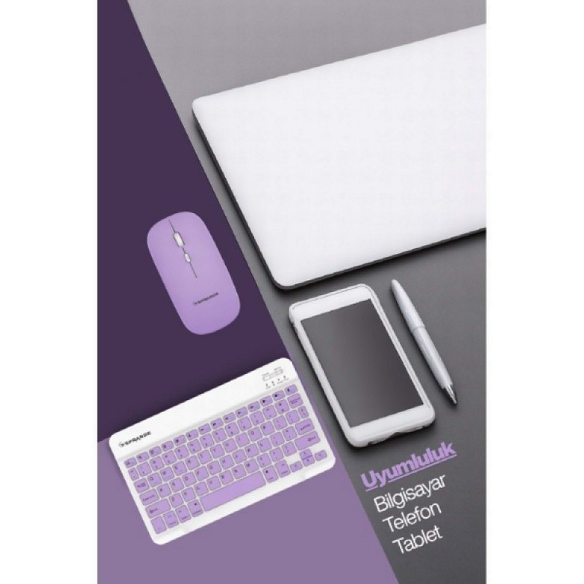 Kablosuz Mor Klavye ve Mouse Seti - Görsel 4