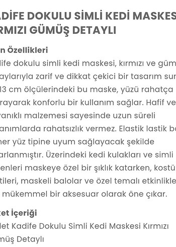 Kadın Siyah Kedi Figürlü Maske - Görsel 2