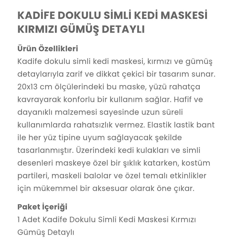 Kadın Siyah Kedi Figürlü Maske - Görsel 2