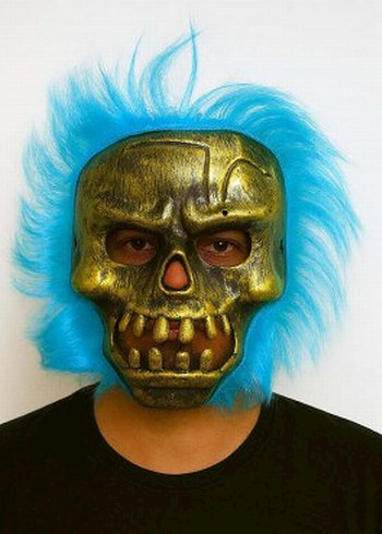 Renkli Tüylü Kuru Kafa Maskesi - Görsel 3