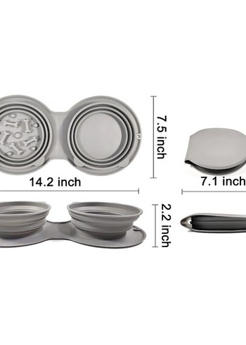 Mikopet Katlanabilir İkili Mama ve Su Kabı - Görsel 5