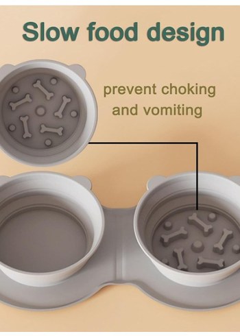 Mikopet Katlanabilir İkili Mama ve Su Kabı - Görsel 2