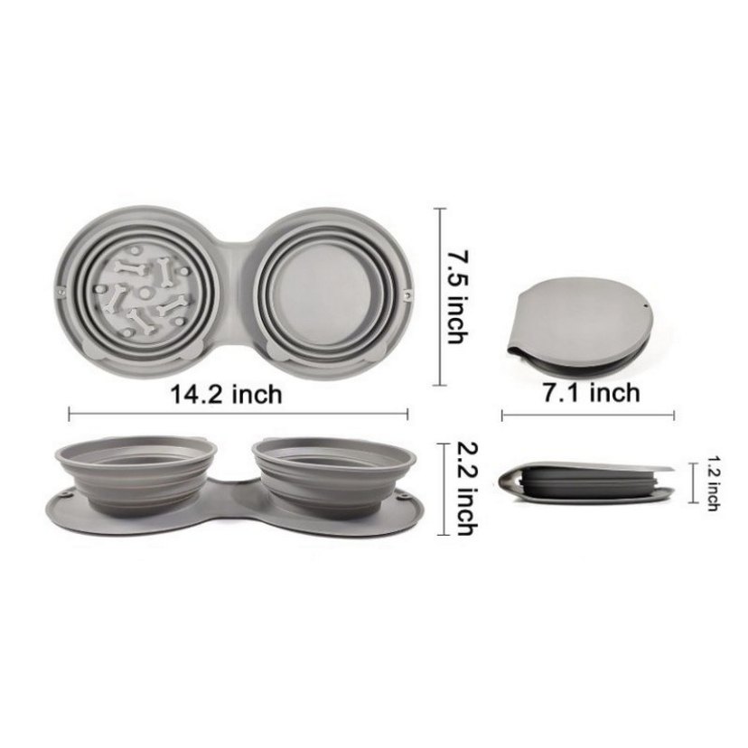 Mikopet Katlanabilir İkili Mama ve Su Kabı - Görsel 5