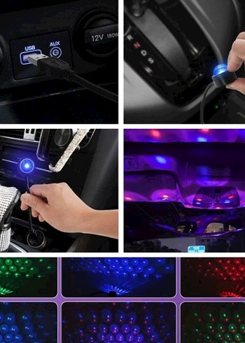 Renkli USB Diskli Döner LED Lamba - Görsel 4