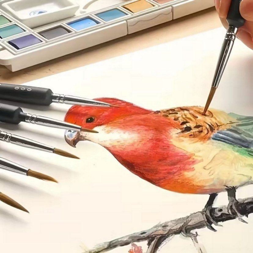 10 ADET HOBİ VE ARABA İNCE DETAY RÖTUŞ FIRÇA SETİ - Görsel 3