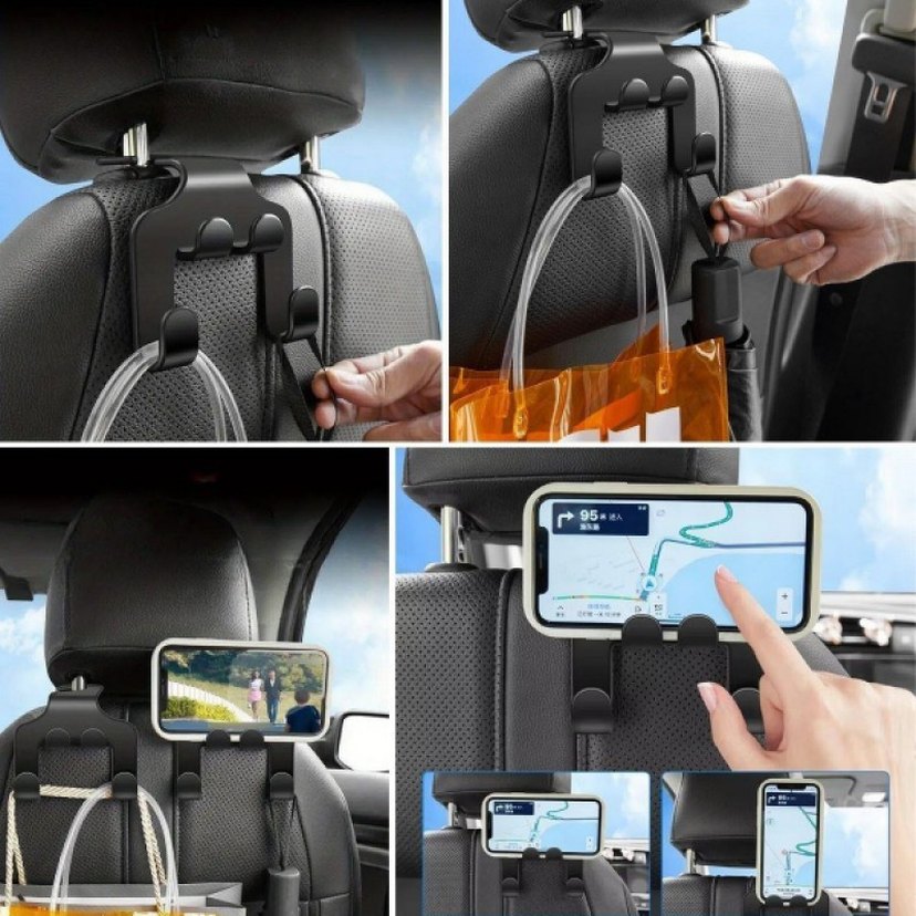Araba Koltuğu Telefon Tutucu Siyah Gri - Görsel 4
