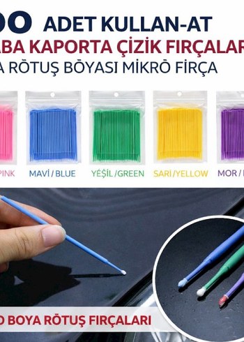 100LÜ MİNİ TEK KULLANIMLIK ARABA RÖTUŞ FIRÇASI - Görsel 4