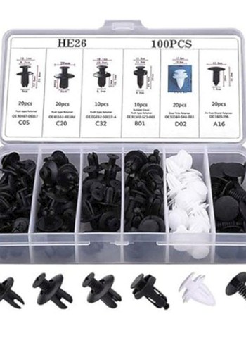 100 Parça Siyah Plastik Klips Seti - Görsel 2