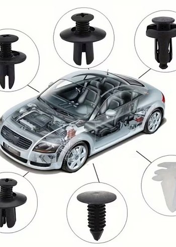 100 Parça Siyah Plastik Klips Seti - Görsel 5