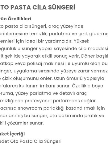 oto pasta cila süngeri - Görsel 7