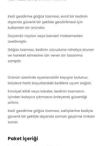 Kedi gezdirme Göğüs Tasması - Görsel 4