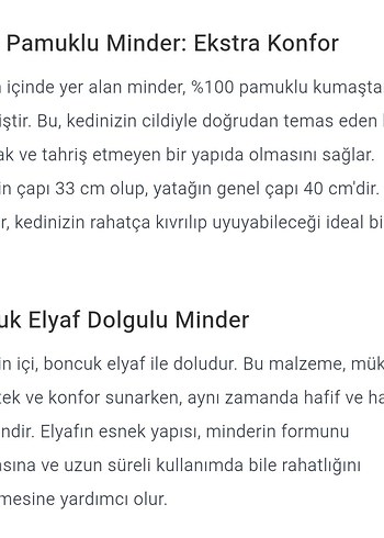 decohandy 40 cm elyaflı Yumuşak  Kedi ve küçük köpek Yatağı - Görsel 4