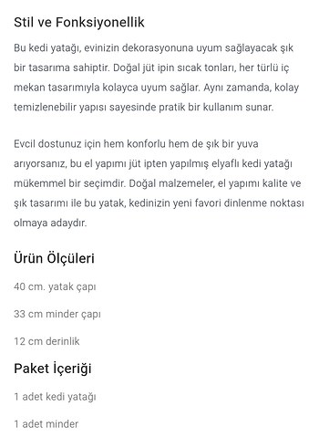 decohandy 40 cm elyaflı Yumuşak  Kedi ve küçük köpek Yatağı - Görsel 5