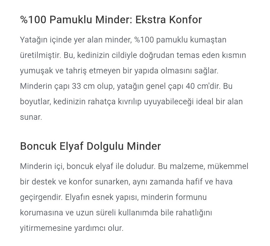 decohandy 40 cm elyaflı Yumuşak  Kedi ve küçük köpek Yatağı - Görsel 4