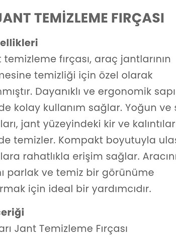 Sarı Jant Temizlik Fırçası - Görsel 5