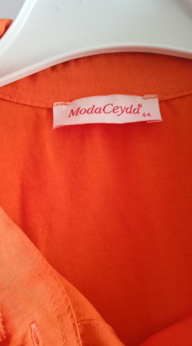 Diger Turuncu Uzun Keten Elbise - Görsel 3