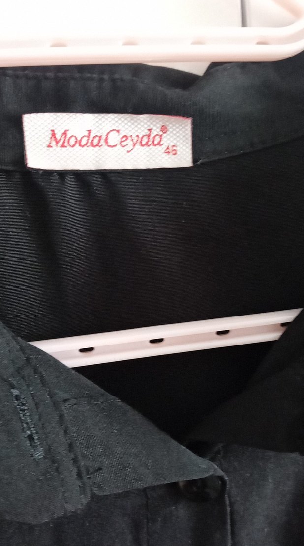 Düğmeli Siyah Uzun Kollu Uzun Elbise - Görsel 3