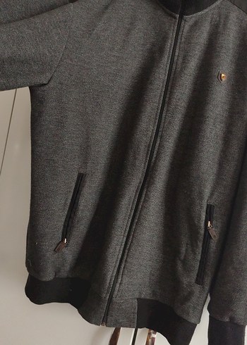 Gri Erkek Fermuarlı Street Wear Polar - Görsel 5