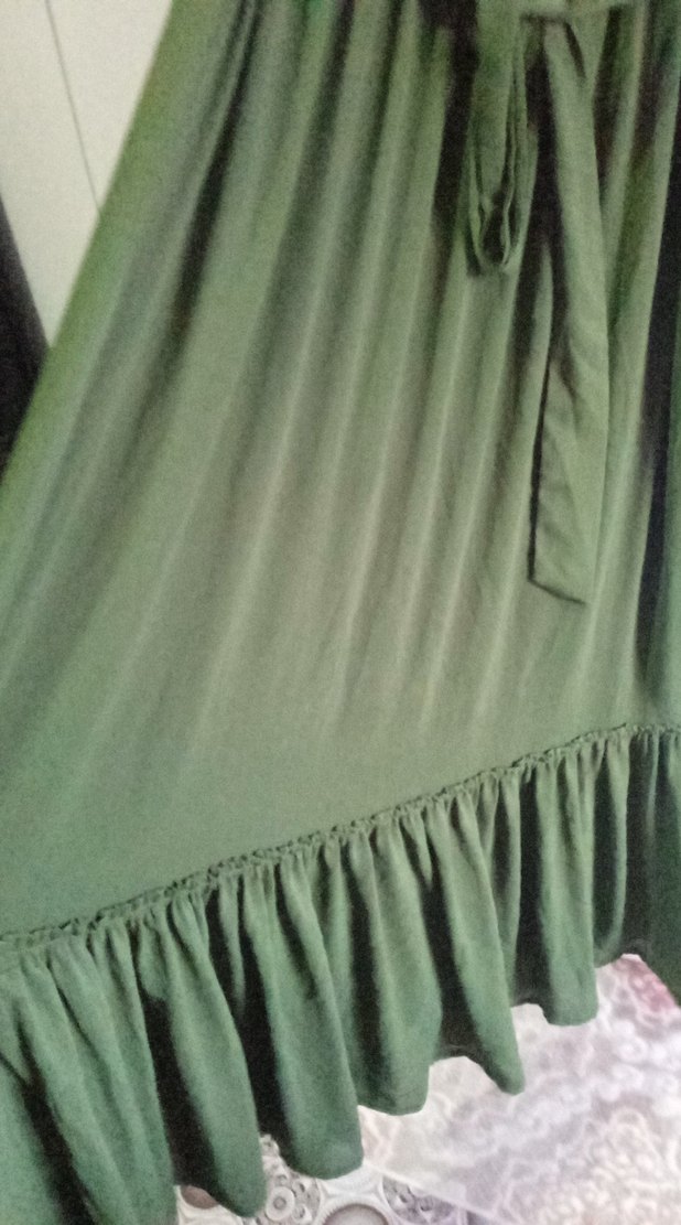 Düğmeli, Bol Kesim, Uzun Keten Elbise - Görsel 4