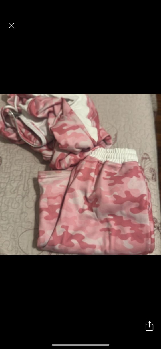 Pembe Kamuflaj Kapüşonlu Gofeel Rahat Eşofman Takımı - Görsel 2