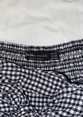 Siyah Kareli Straplez Mini Tulum - Görsel 2