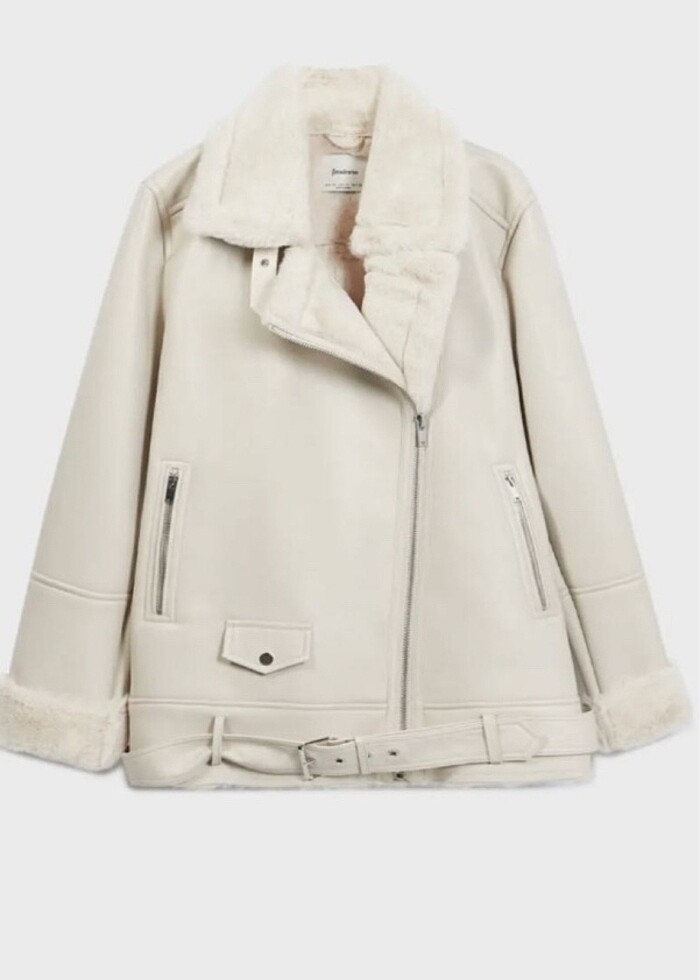 Stradivarius deri biker ceket - Görsel 2