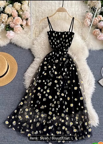 Fransız vintage midi elbise yeni