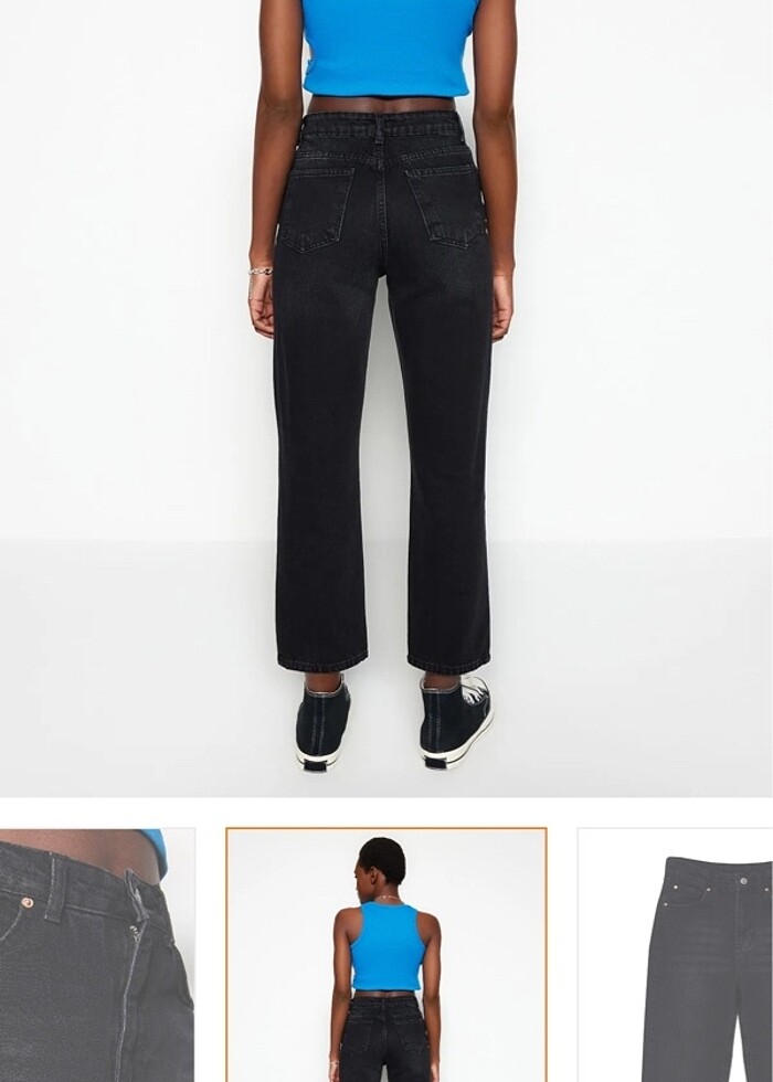 Siyah straight jean - Görsel 2