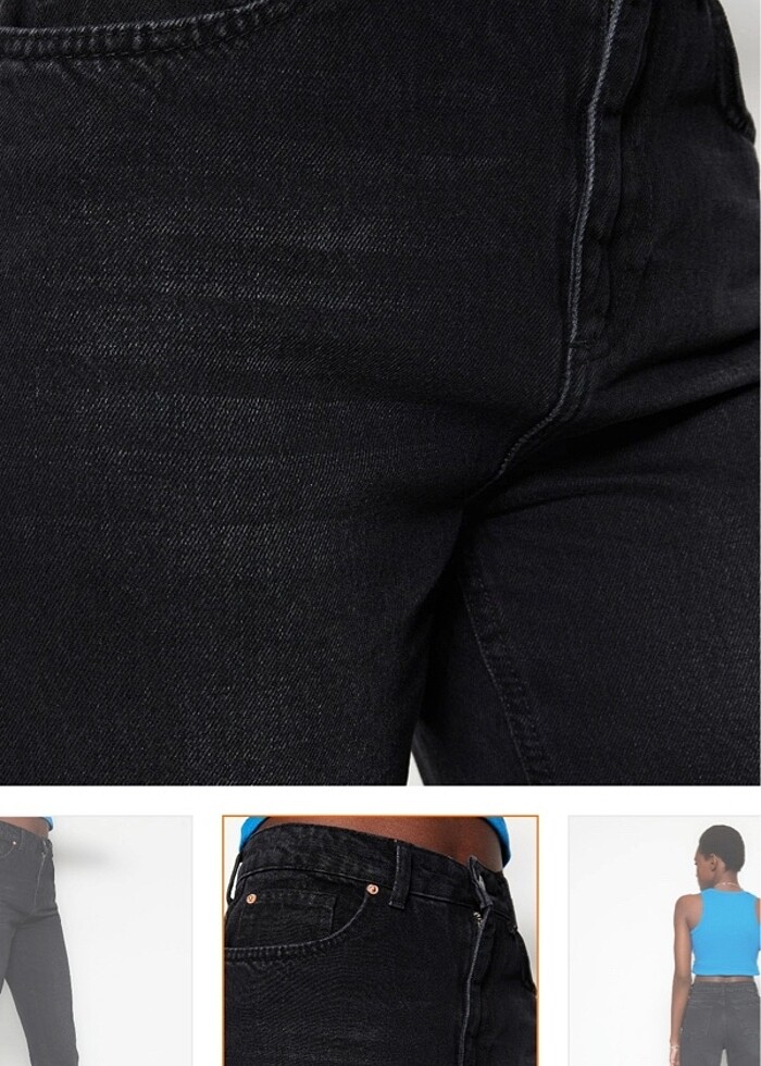 Siyah straight jean - Görsel 3