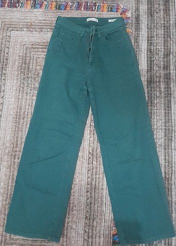 LC Waikiki Kadın Yeşil Transparan Bol Kesim Midi Pantolon