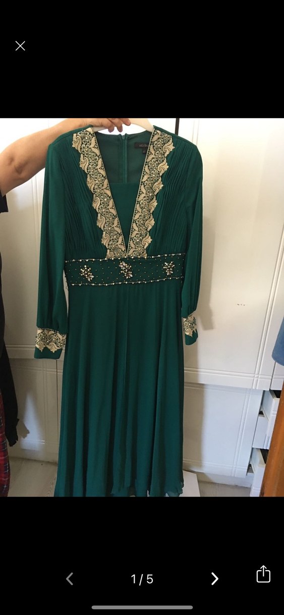 Zümrüt yeşili abiye Alvina - Görsel 3