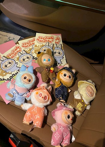 Pembe labubu Peluş Oyuncak Anahtarlık - Görsel 5