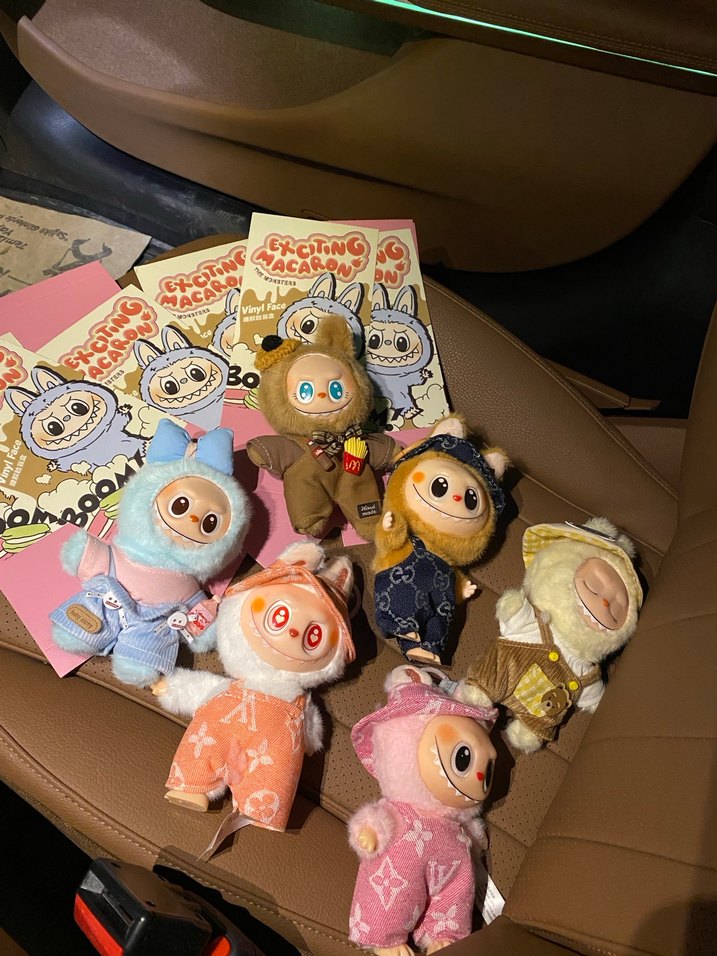 Pembe labubu Peluş Oyuncak Anahtarlık - Görsel 5