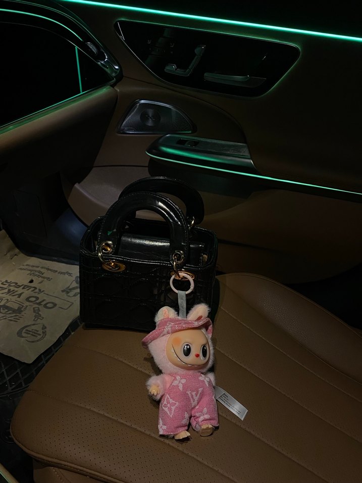 Pembe labubu Peluş Oyuncak Anahtarlık - Görsel 3