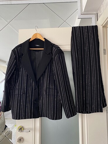 Taşlı blazer ceket pantolon premium takım
