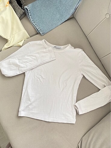 Zara beyaz uzun kollu body