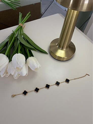 Siyah van cleef & arpels bileklik