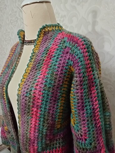 m Beden çeşitli Renk Renkli el örgüsü retro hırka