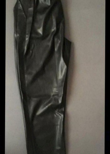 Siyah Suni Deri Pantolon - Görsel 2