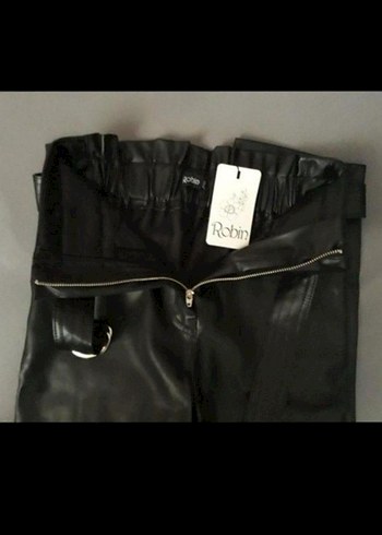 Siyah Suni Deri Pantolon - Görsel 3