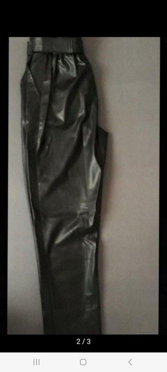 Siyah Suni Deri Pantolon - Görsel 2