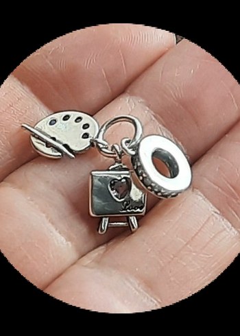 İthal Pembe Paletli  Fotograf Makineli Kadın Charm - Görsel 4