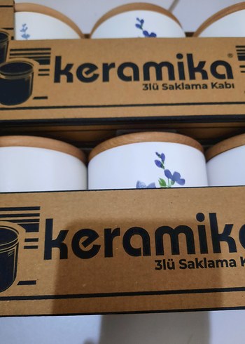 Beyaz Pastel Renkli Çiçek Desenli Saklama Kabı - Görsel 4