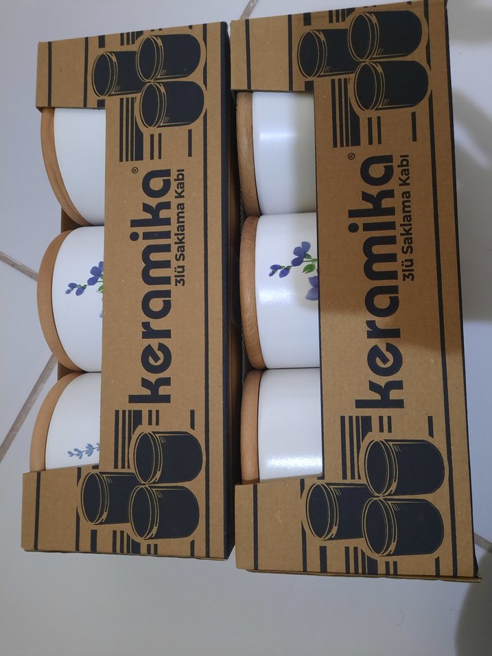 Beyaz Pastel Renkli Çiçek Desenli Saklama Kabı - Görsel 5