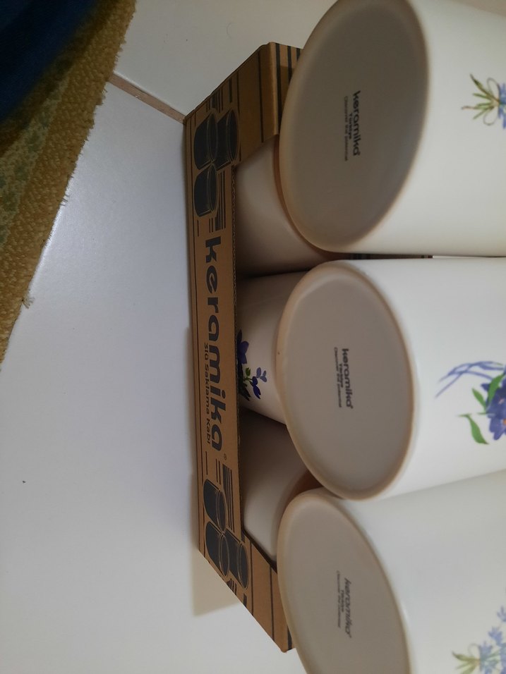 Beyaz Pastel Renkli Çiçek Desenli Saklama Kabı - Görsel 2