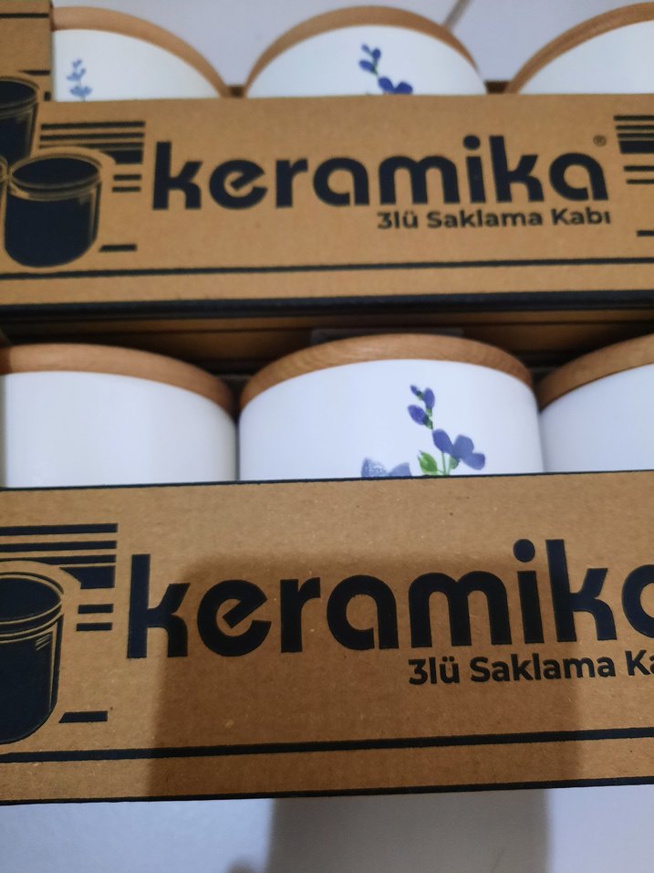 Beyaz Pastel Renkli Çiçek Desenli Saklama Kabı - Görsel 4