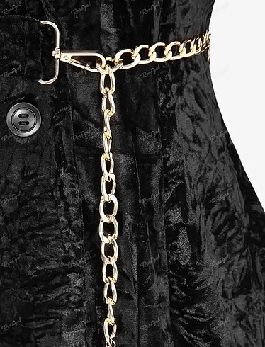 s Beden siyah Renk Vintage Kadife tüylü ceket kuşaklı