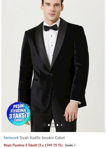 siyah Notch Yaka Erkek Kadife ceket network - Görsel 5