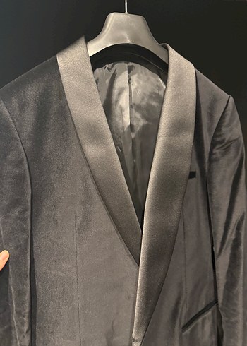 siyah Notch Yaka Erkek Kadife ceket network - Görsel 3