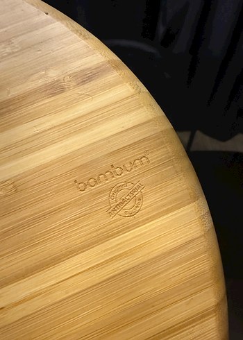 Bej Bohem ahşap Bambum yuvarlak tepsi - Görsel 4